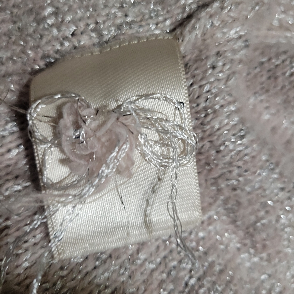 Anthropologie Knitted & Knotted Sparkling Silver Cardigan✨️✨️- Medium - Picture 4 of 7